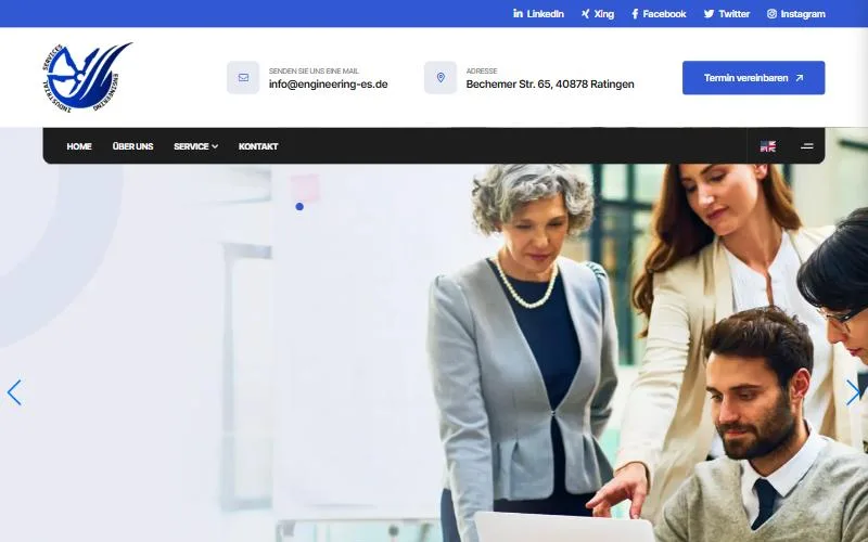 Beispiel: Website von ES Engineering Services
